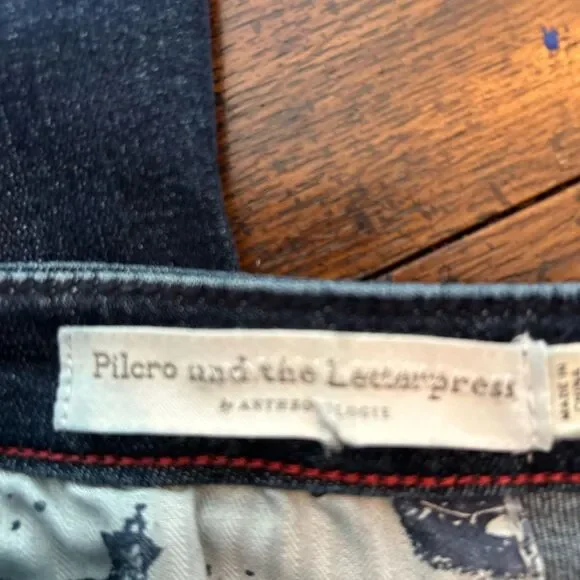 Pilcro and the Letterpress by Anthropology Blue Highrise denim leggings. Size 27 - Picture 5 of 9